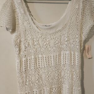 Free People White Crochet Dress